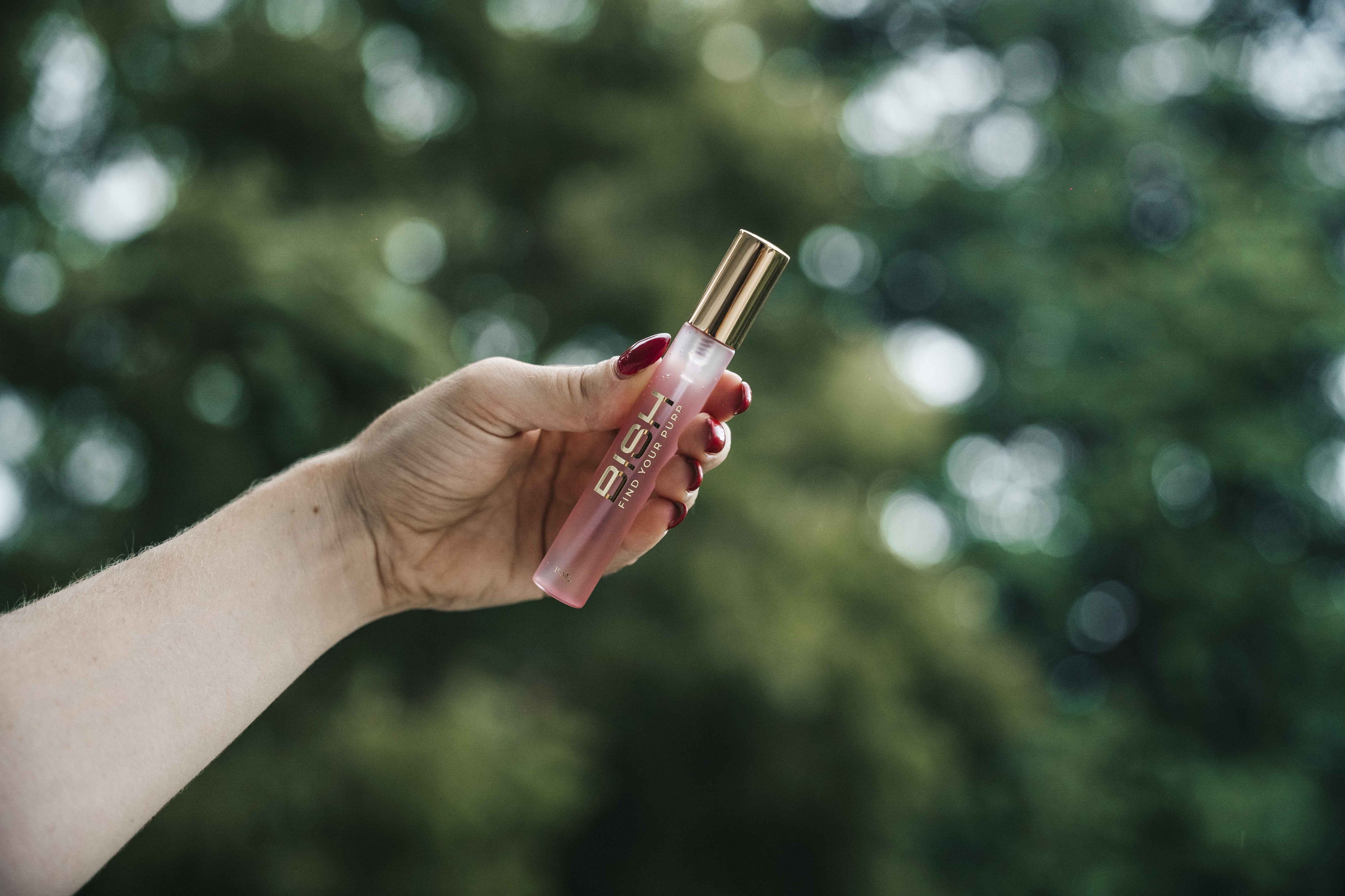 Got Bish BISH spray bottle held in a hand